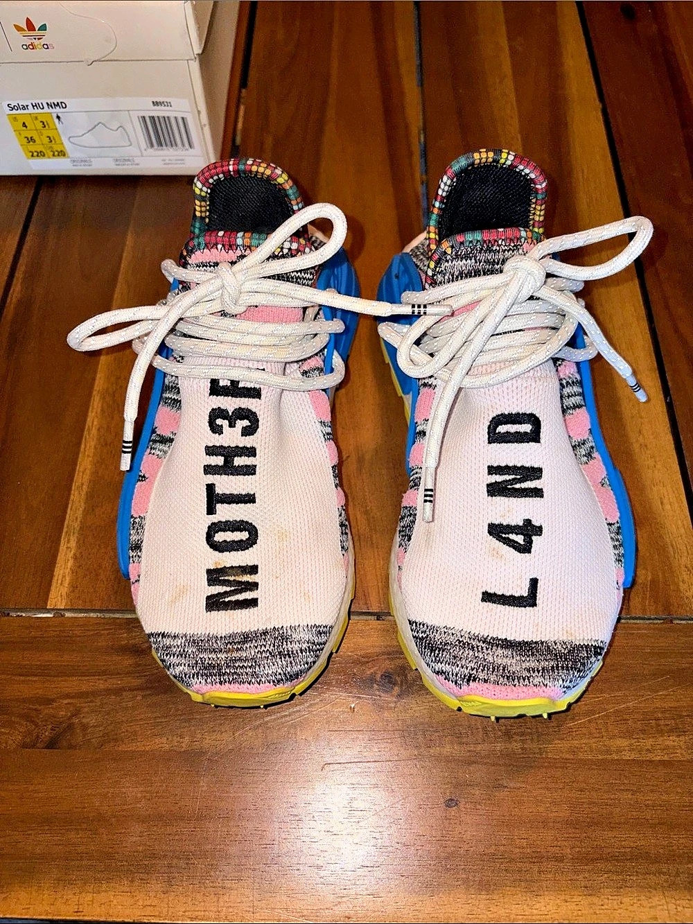 Adidas Pharrell HU NMD Sneakers Pink & Blue Men’s  US 4